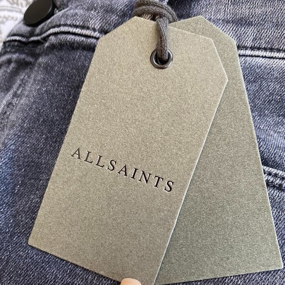 NWT All Saints Eve Skinny Jeans in Raven Black - Picture 7 of 10